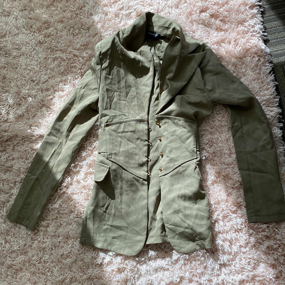 green blazer jacket